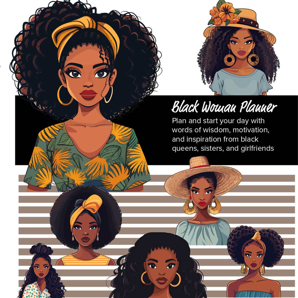 Black woman planner cover sq