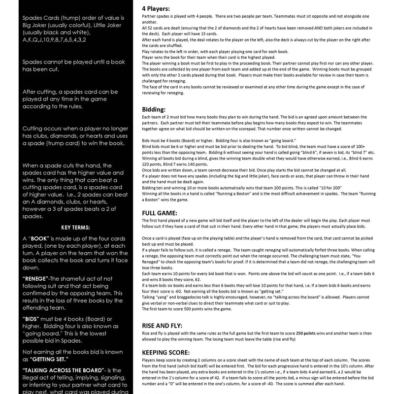 The Official Rules of Spades by SpadesLife.com-11x14