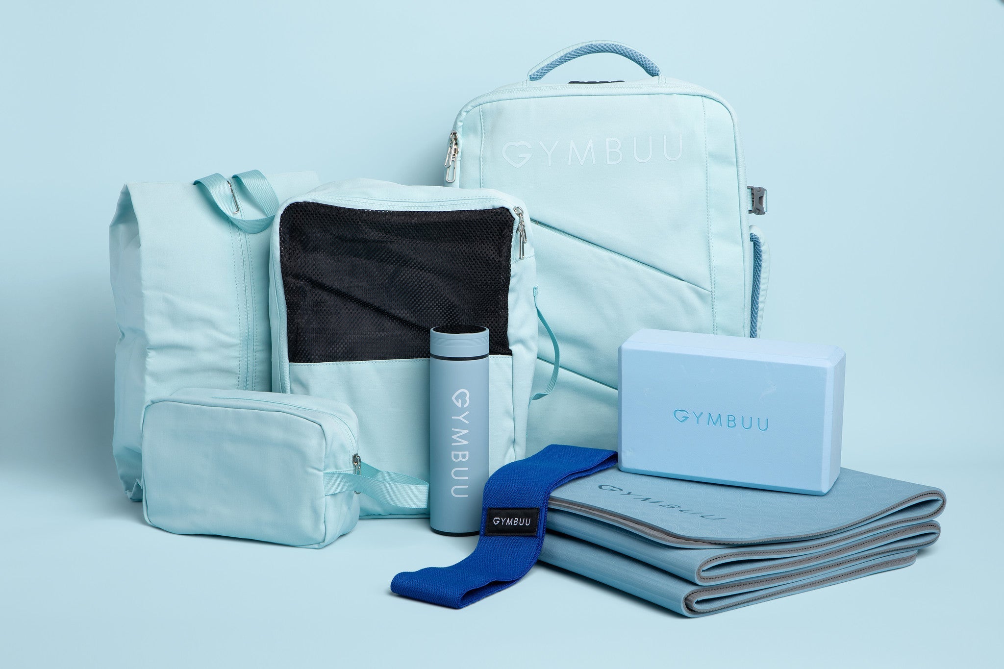 PALE BLUE GYMBUU GO BAG COMPLETE